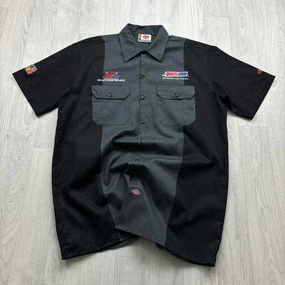 VINTAGE Y2K DICKIES UTILITY SHORT SLEEVE SHIRT GREY BLACK