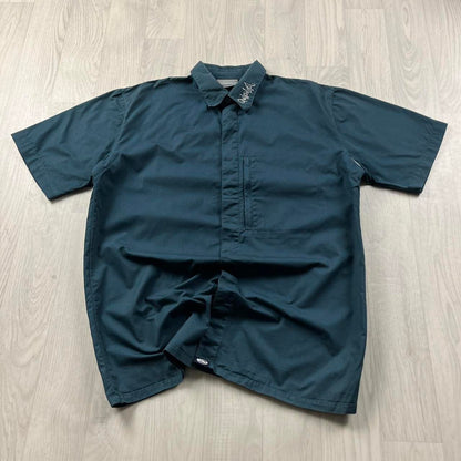 VINTAGE Y2K QUIKSILVER SHORT SLEEVE SHIRT BLUE