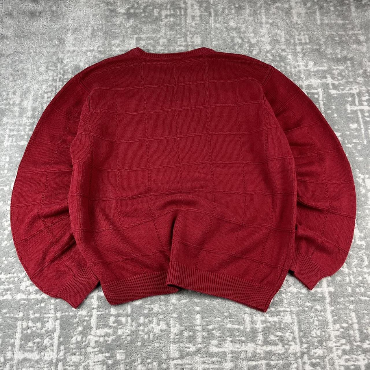 VINTAGE Y2K IZOD PLAID CHUNKY ESSENTIAL KNITTED JUMPER BURGUNDY RED