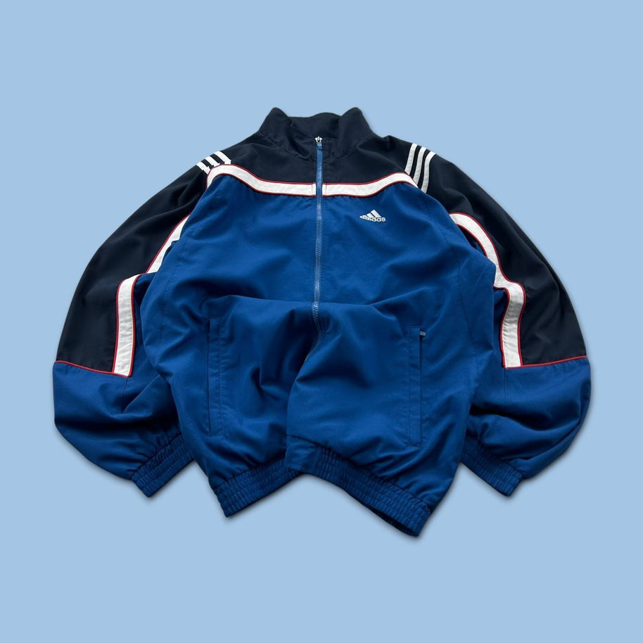 VINTAGE Y2K ADIDAS ZIP UP LIGHTWEIGHT TRACK JACKET BLUE / NAVY