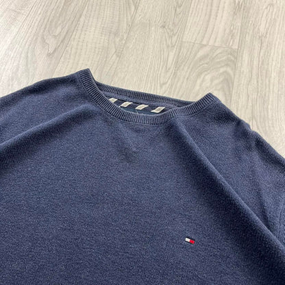 VINTAGE Y2K TOMMY HILFIGER KNITTED JUMPER NAVY