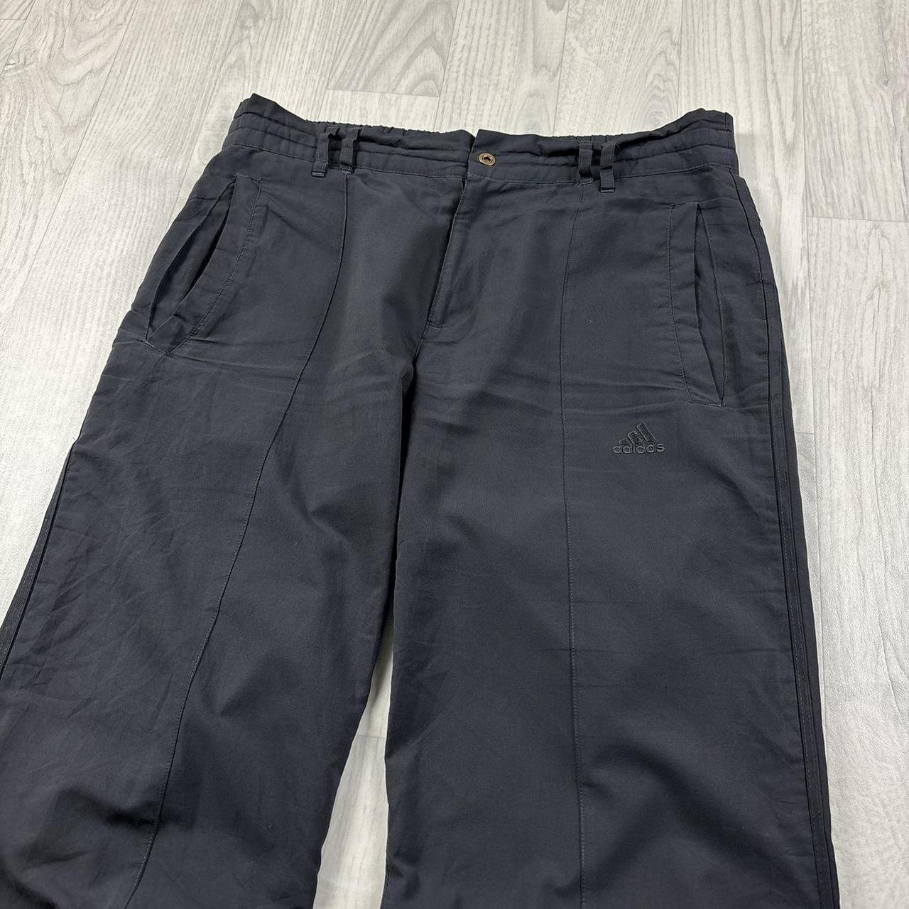 VINTAGE Y2K ADIDAS BAGGY TRACKSUIT BOTTOMS CHARCOAL GREY