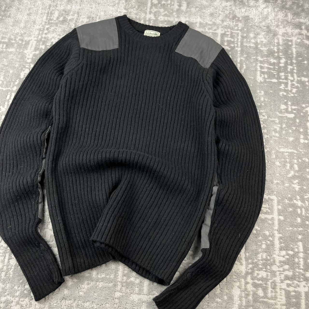 VINTAGE Y2K L L BEAN WOOL KNITTED JUMPER BLACK