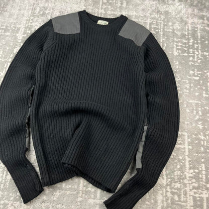 VINTAGE Y2K L L BEAN WOOL KNITTED JUMPER BLACK