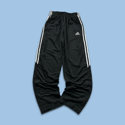 VINTAGE Y2K ADIDAS POPPER BAGGY TRACKSUIT BOTTOMS BLACK