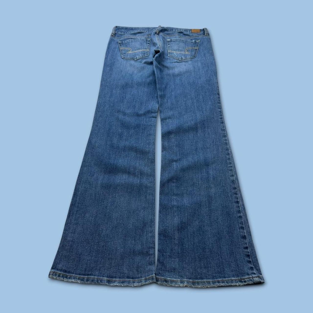 VINTAGE Y2K AMERICAN EAGKE LOW RISE BOOTCUT FLARED JEANS BLUE