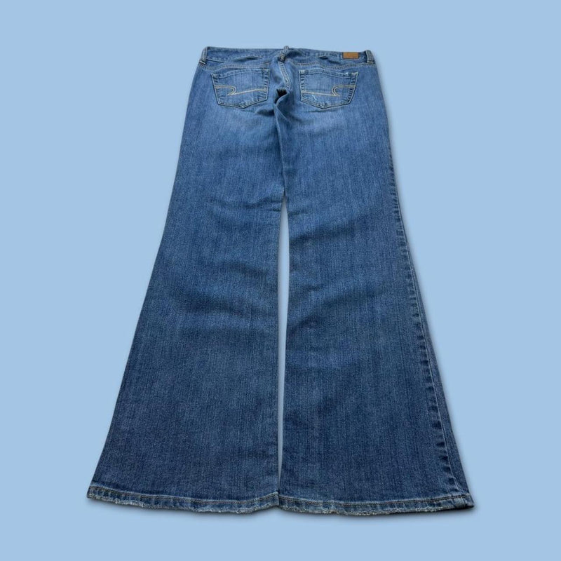 VINTAGE Y2K AMERICAN EAGKE LOW RISE BOOTCUT FLARED JEANS BLUE