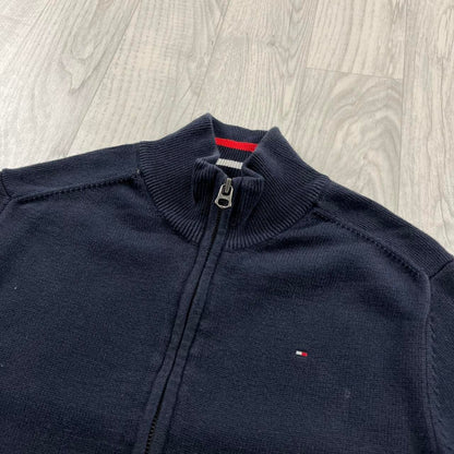VINTAGE Y2K TOMMY HILFIGER ZIP KNITTED JUMPER NAVY