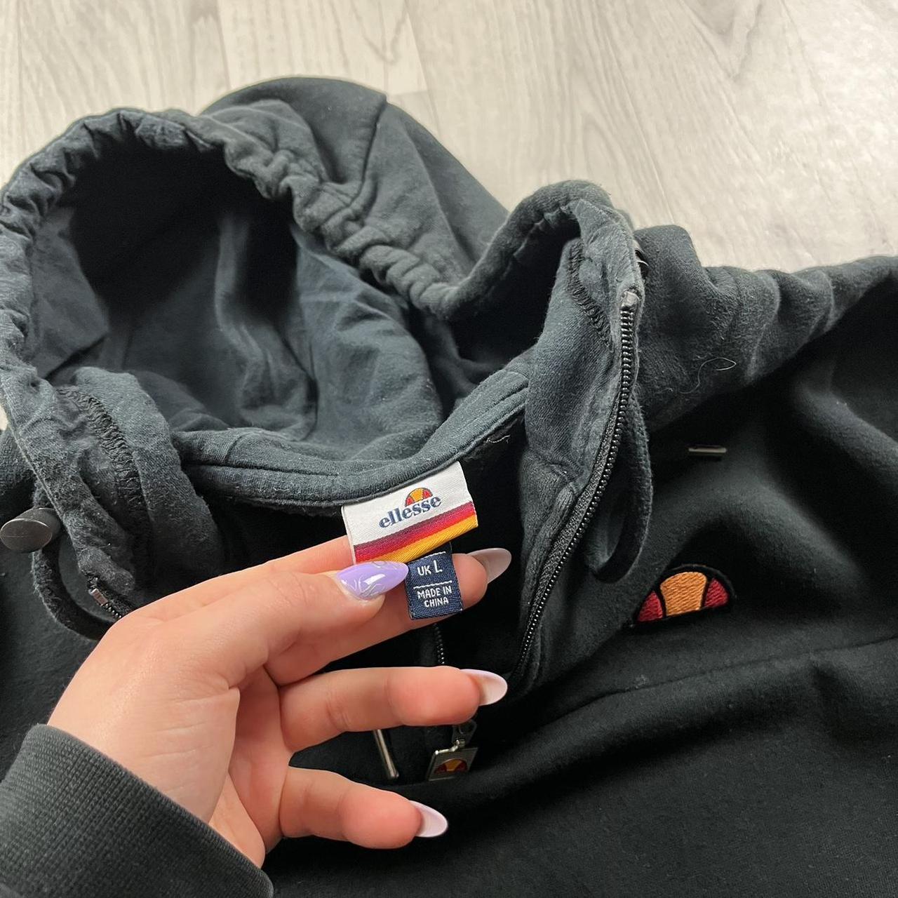 VINTAGE Y2K ELLESSE QUARTER ZIP HOODIE BLACK