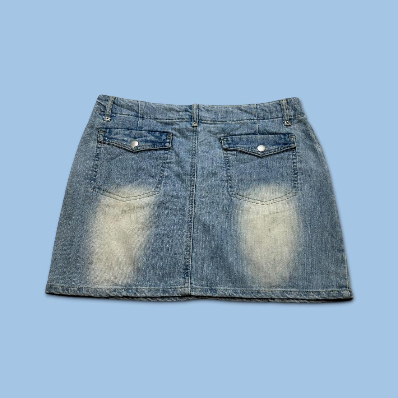 VINTAGE Y2K LOW RISE DENIM MIDI SKIRT BLUE