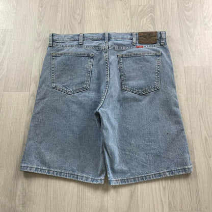 VINTAGE WRANGLER BAGGY LOOSE SKATER JORTS LIGHT BLUE (36w)