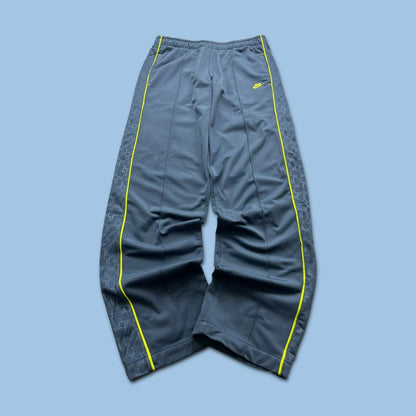 VINTAGE Y2K NIKE BAGGY TRACKSUIT BOTTOMS GREY/BLUE