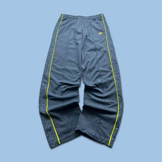 VINTAGE Y2K NIKE BAGGY TRACKSUIT BOTTOMS GREY/BLUE