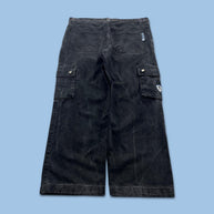 VINTAGE Y2K FISHBONE BAGGY CARGO JEANS BLACK