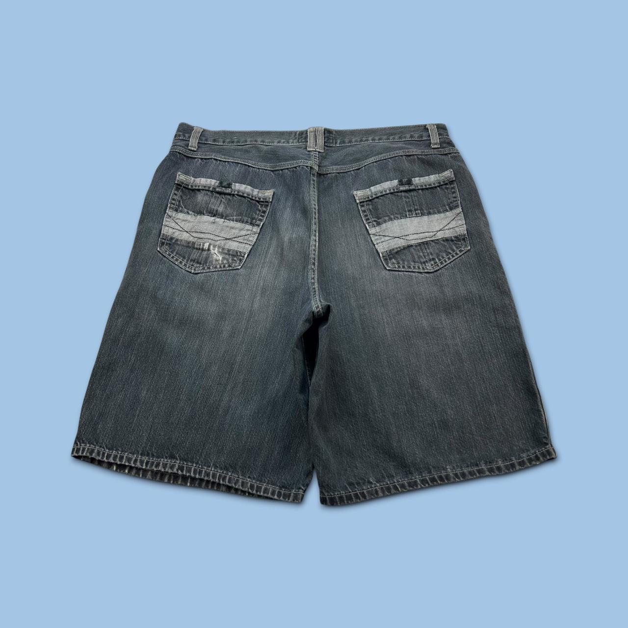 VINTAGE Y2K CSG BAGGY EMBROIDERED JORTS BLACK