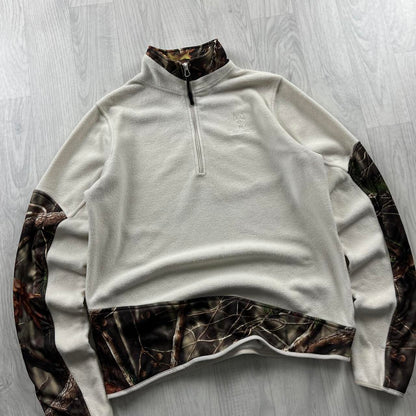 VINTAGE REALTREE QUARTER ZIP FLEECE CAMO WHITE
