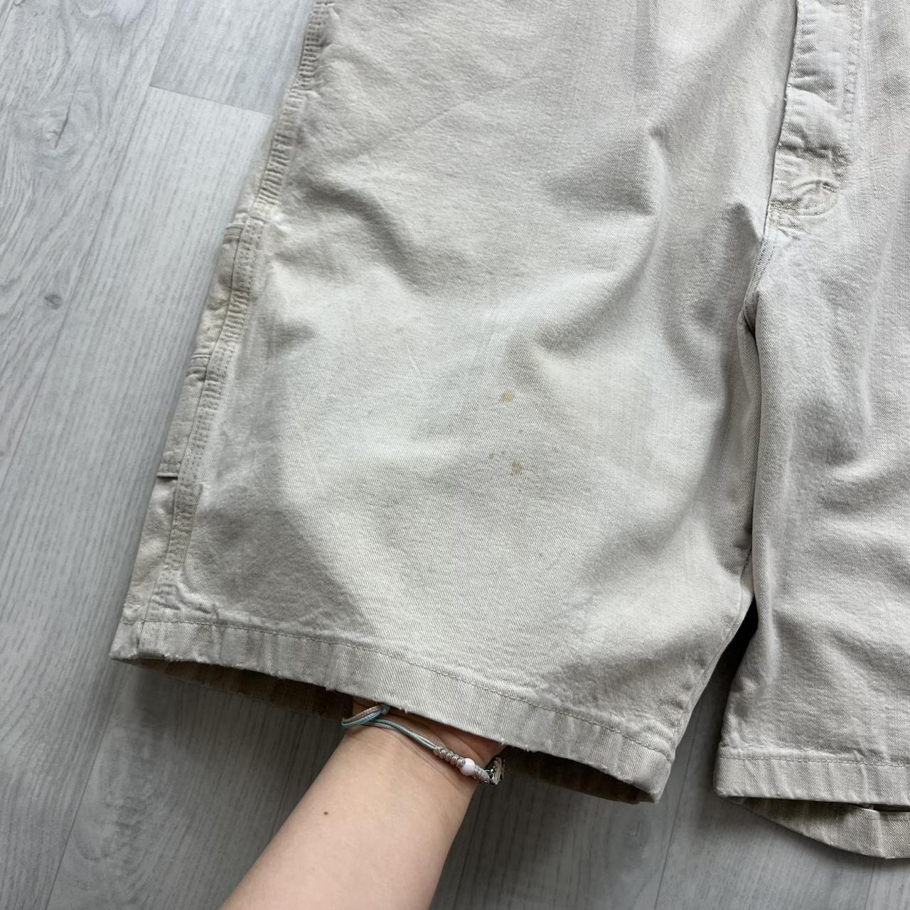 VINTAGE 00s WRANGLER BAGGY LOOSE CARPENTER JORTS CREAM