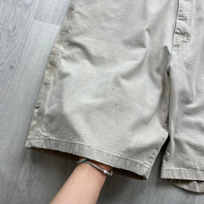 VINTAGE 00s WRANGLER BAGGY LOOSE CARPENTER JORTS CREAM