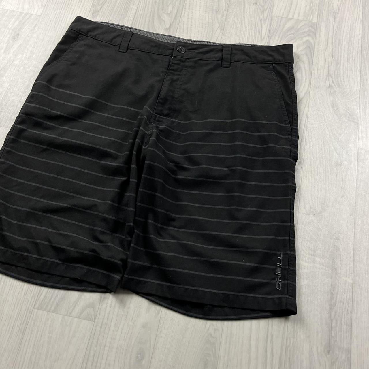 VINTAGE Y2K O’NEILL STRIPED BAGGY LOOSE BOARD SURF SHORTS BLACK
