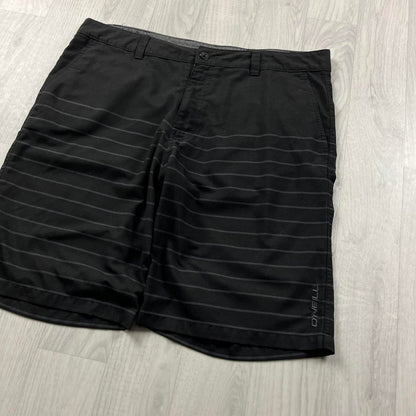 VINTAGE Y2K O’NEILL STRIPED BAGGY LOOSE BOARD SURF SHORTS BLACK