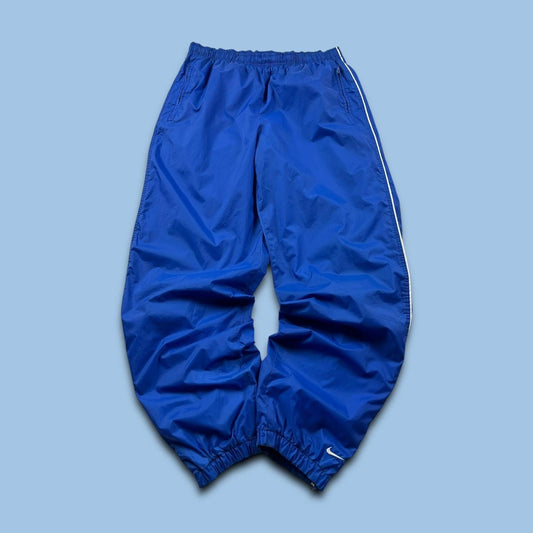 VINTAGE Y2K NIKE TEAM BAGGY TRACKSUIT BOTTOMS BLUE