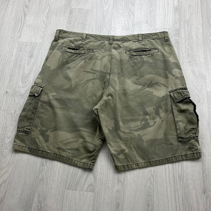VINTAGE Y2K WRANGLER BAGGY CAMO CARGO SHORTS KHAKI