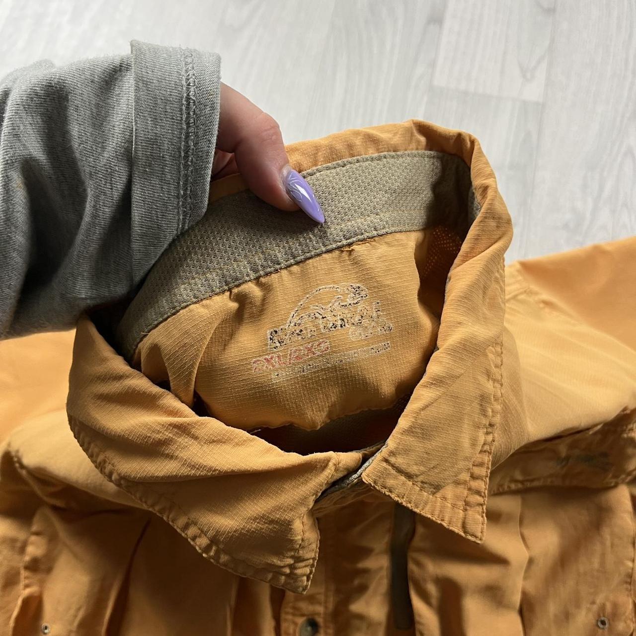 VINTAGE Y2K UTILITY CARGO SHORT SLEEVE SHIRT ORANGE TAN