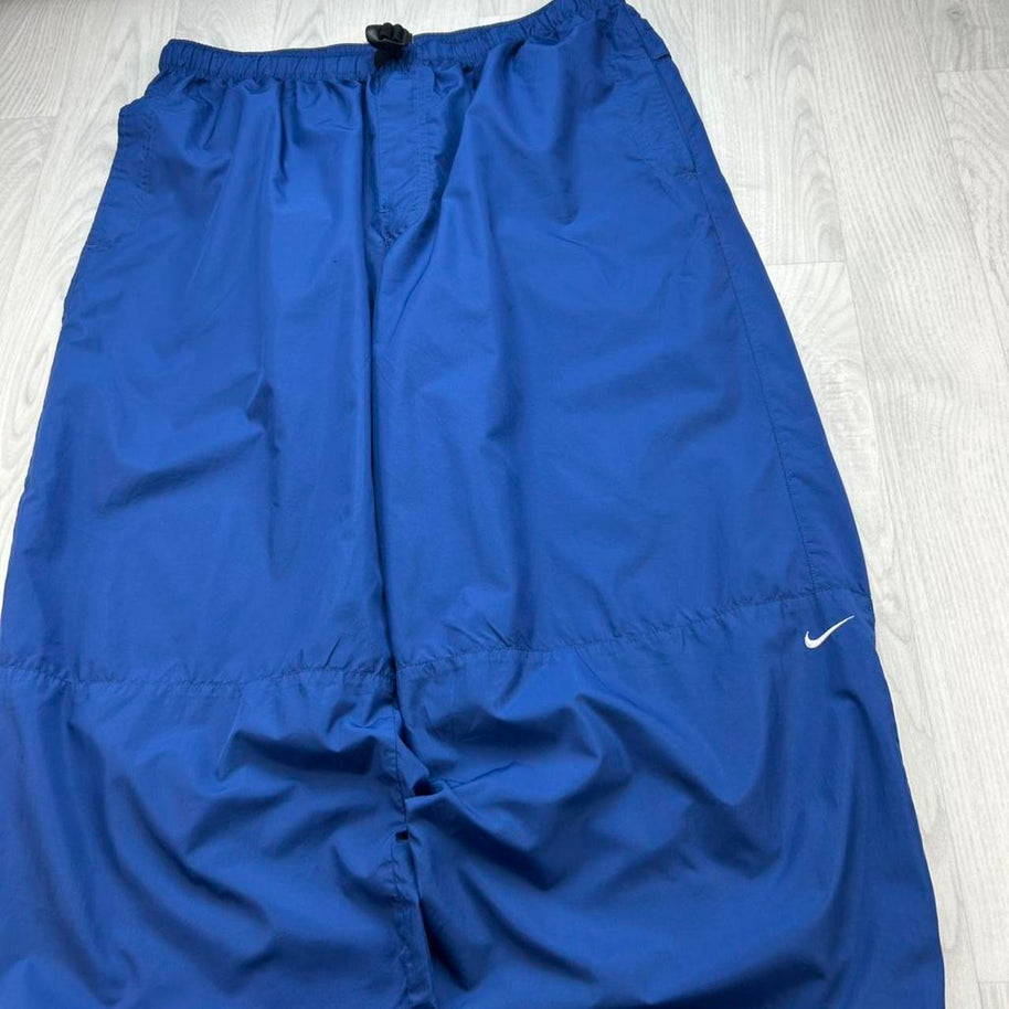 VINTAGE Y2K NIKE WIDE LEG UTILITY TRACKSUIT BOTTOMS BLUE