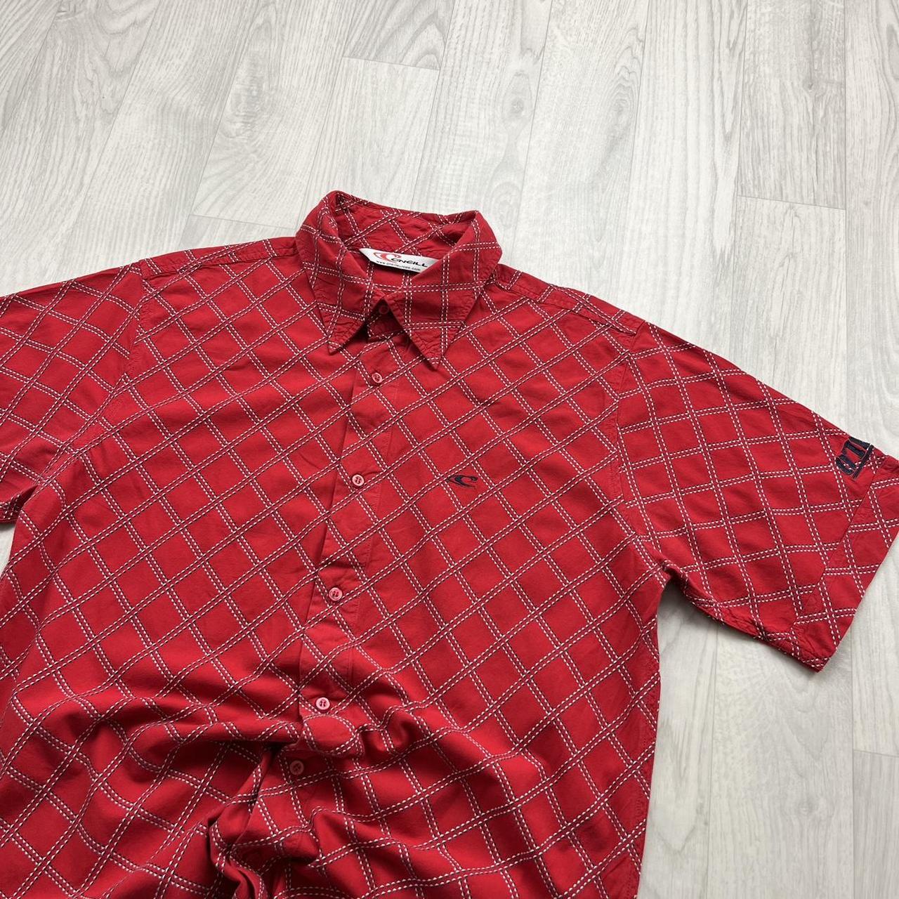 VINTAGE Y2K ONEILL SHORT SLEEVE PATTERN SHIRT RED