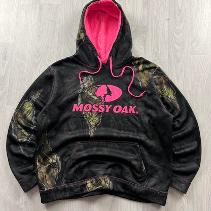 VINTAGE MOSSY OAK REALTREE HOODIE CAMO BLACK PINK