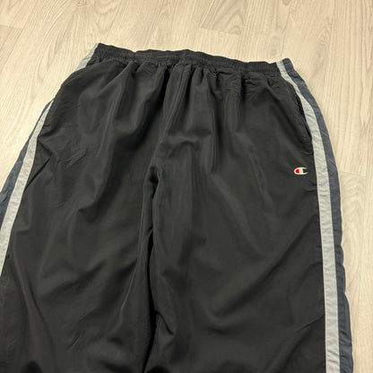 VINTAGE Y2K CHAMPION WIDE LEG TRACKSUIT BOTTOMS BLACK