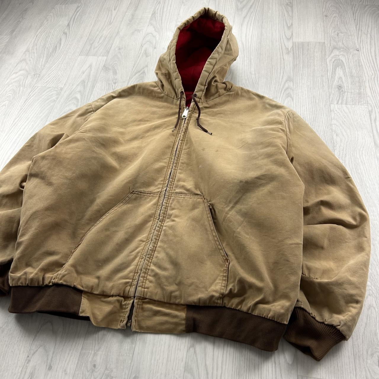 VINTAGE Y2K KEY ACTIVE HOODED WORKWEAR BOMBER JACKET TAN
