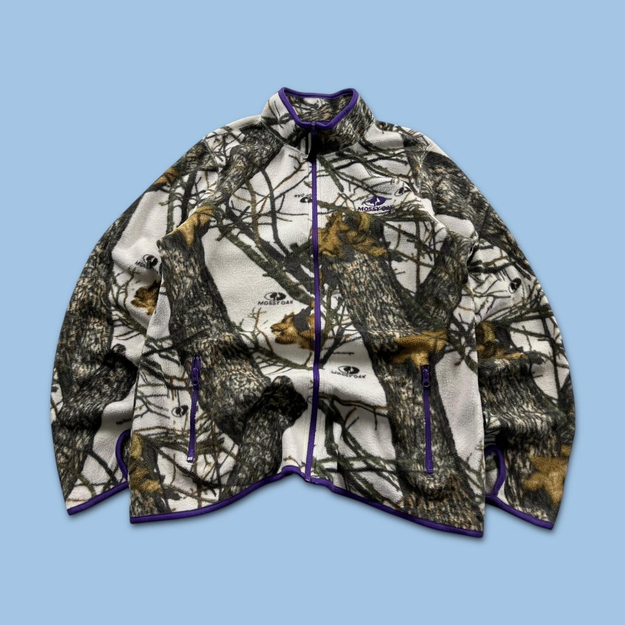 VINTAGE REALTREE ZIP UP FLEECE CAMO WHITE PURPLE