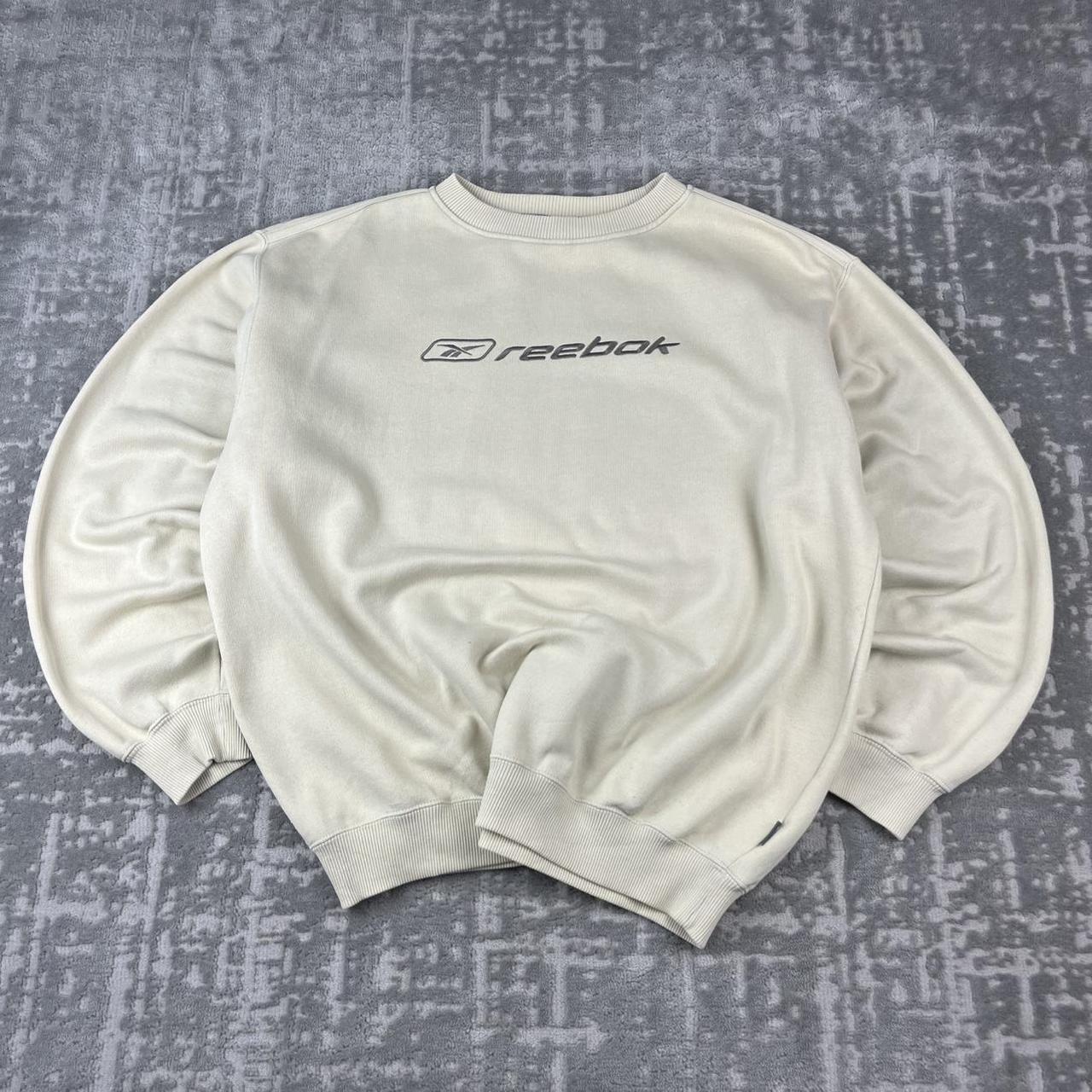 VINTAGE Y2K REEBOK SPELL OUT BOXY SWEATSHIRT CREAM