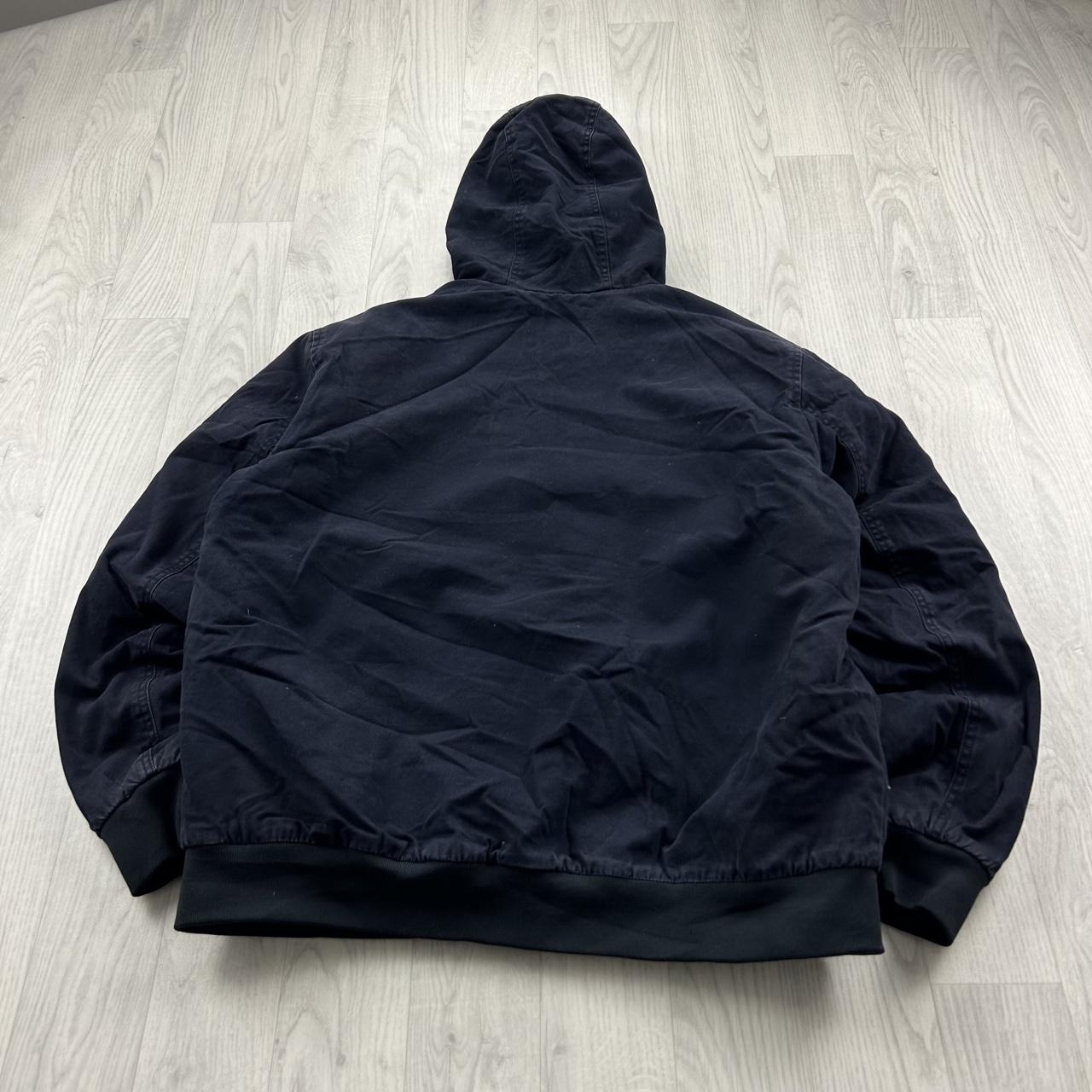 VINTAGE 00s JACK & JONES HOODED WORKWEAR BOMBER JACKET NAVY