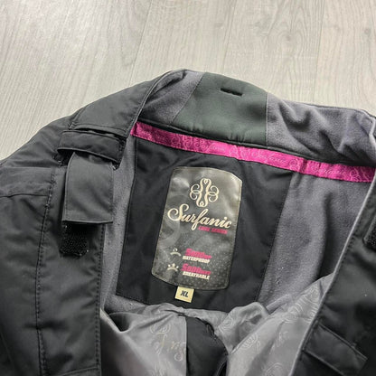 VINTAGE Y2K SURFANIC LOW RISE BAGGY SKI PANTS SALOPETTES BLACK