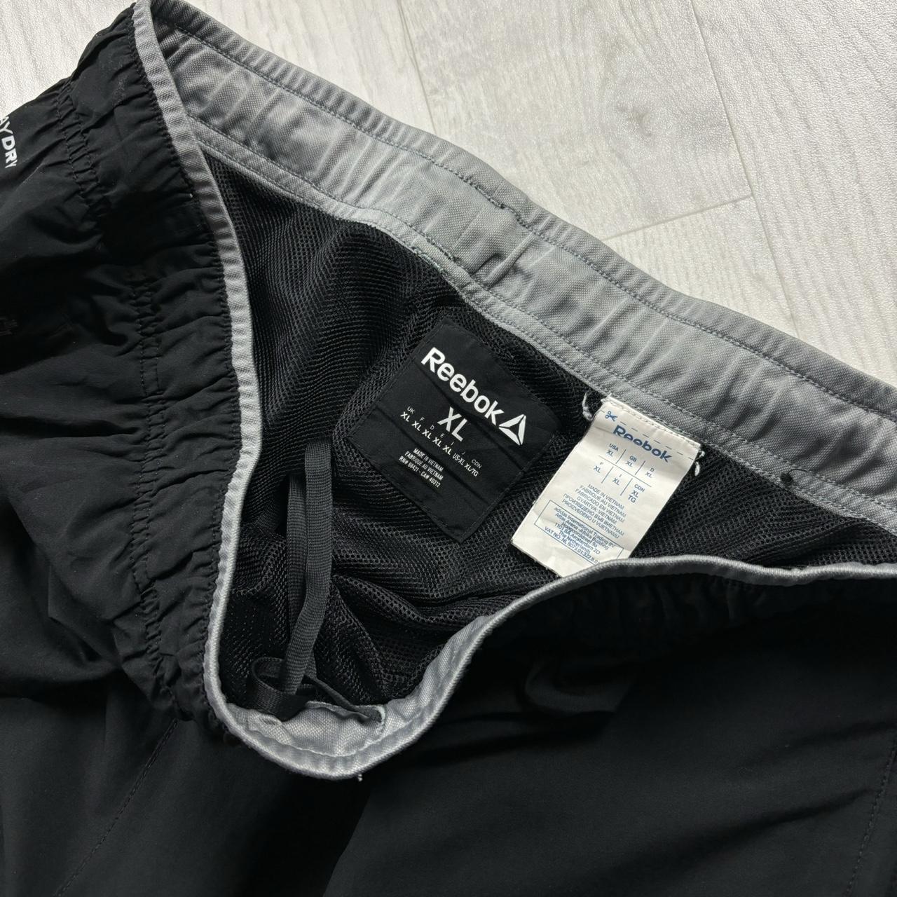 VINTAGE Y2K REEBOK BAGGY TECHNICAL TRACKSUIT BOTTOMS BLACK