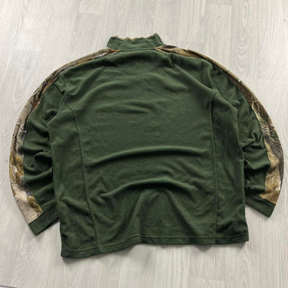 VINTAGE REALTREE QUARTER ZIP UP FLEECE CAMO GREEN
