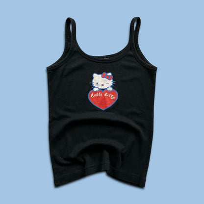 VINTAGE Y2K HELLO KITTY GRAPHIC VEST TOP BLACK
