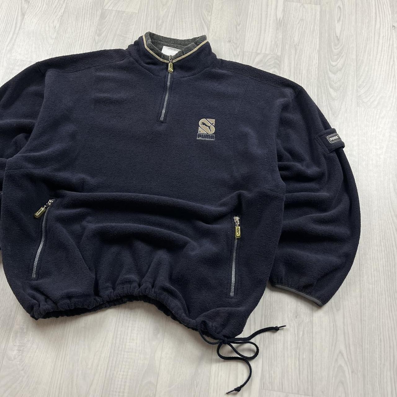 VINTAGE Y2K PUMA QUARTER ZIP TECHNICAL FLEECE SWEATSHIRT NAVY