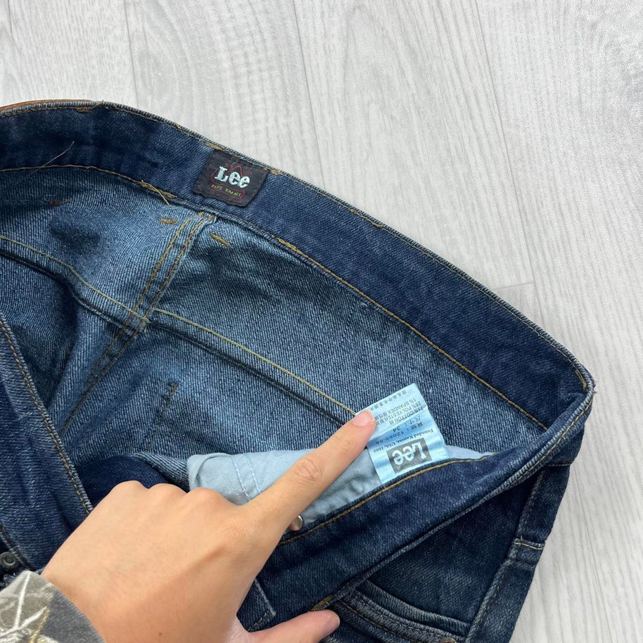 VINTAGE Y2K LEE BOOTCUT BAGGY JEANS NAVY