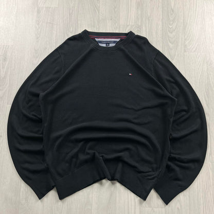 VINTAGE Y2K TOMMY HILFIGER KNITTED JUMPER BLACK