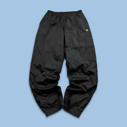 VINTAGE Y2K FILA BAGGY SHELL TRACKSUIT BOTTOMS BLACK