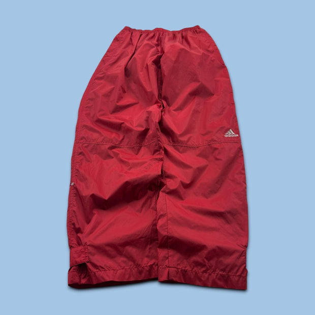 VINTAGE Y2K ADIDAS SIDE STRIPE BAGGY TRACKSUIT BOTTOMS RED
