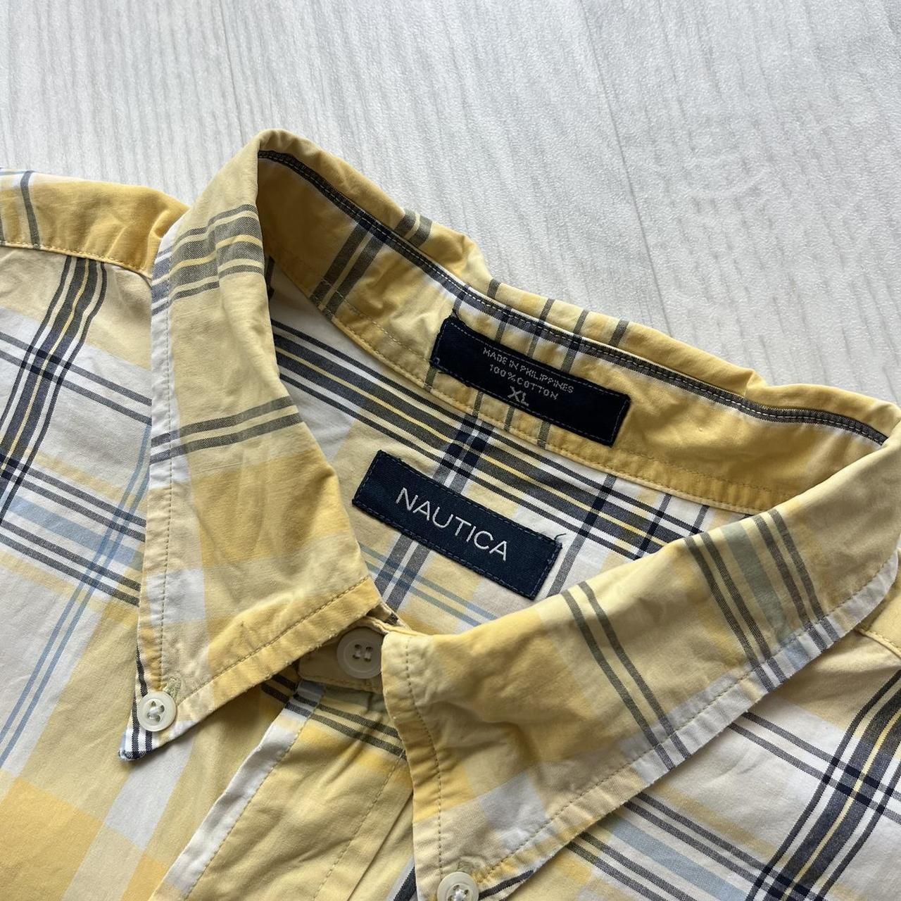 VINTAGE Y2K NAUTICA SHORT SLEEVE SHIRT YELLOW