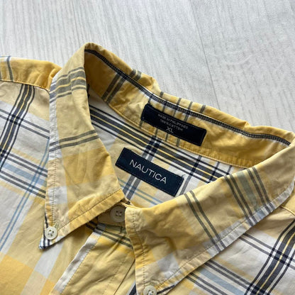 VINTAGE Y2K NAUTICA SHORT SLEEVE SHIRT YELLOW