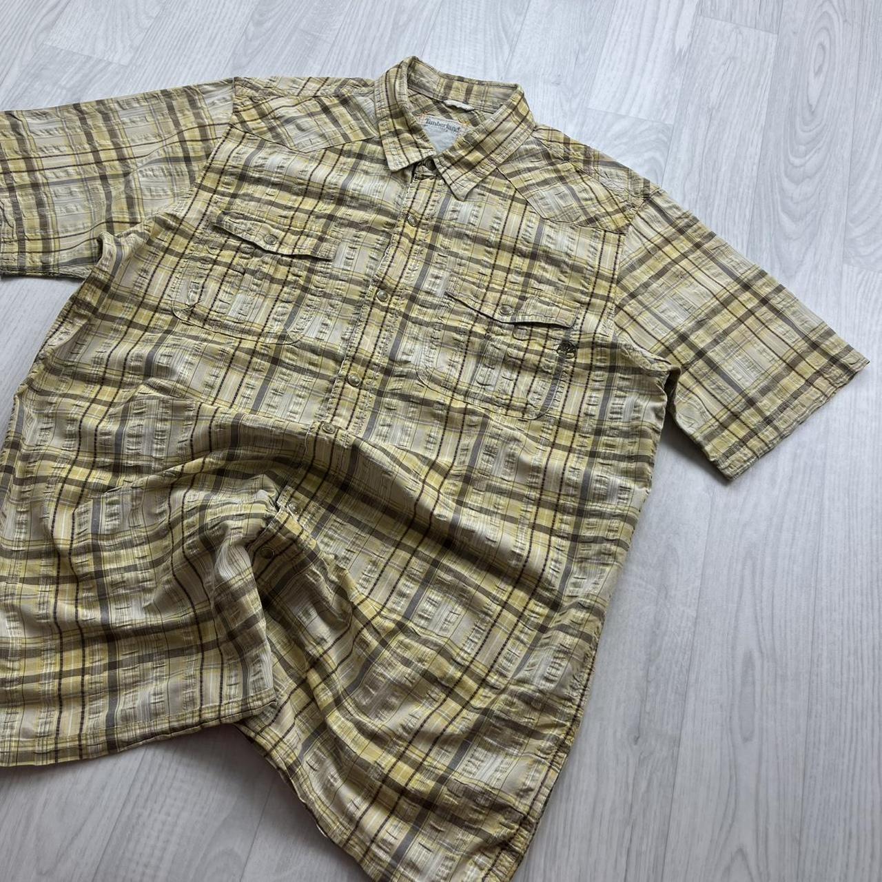 VINTAGE Y2K TIMBERLAND PLAID SHORT SLEEVE BUTTON UP SHIRT