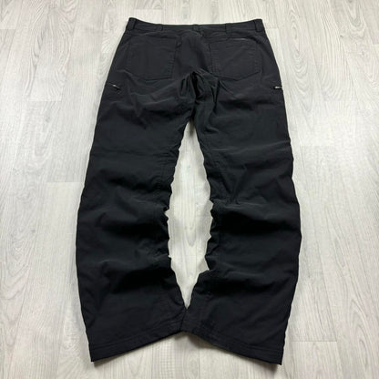 VINTAGE Y2K EDDIE BAUER BAGGY FLEECE LINED UTILITY TROUSERS BLACK
