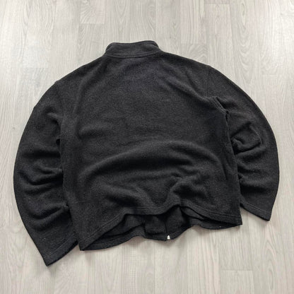 VINTAGE Y2K KICKERS CHUNKY QUARTER ZIP KNITTED JUMPER GREY (XL)