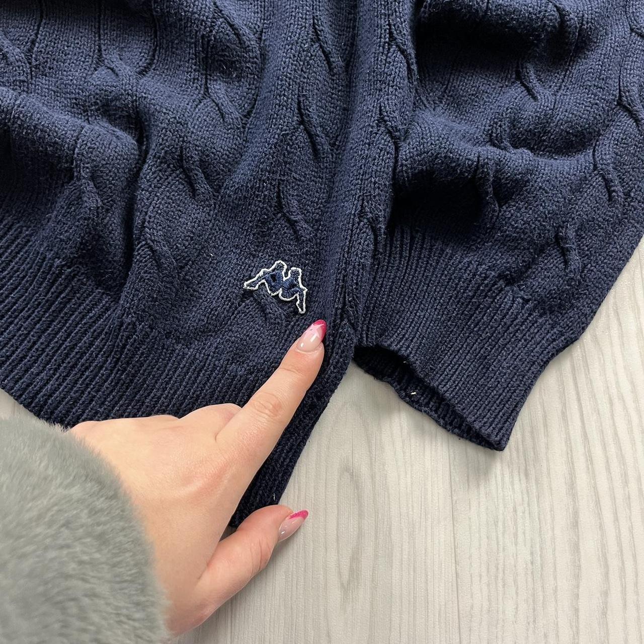 VINTAGE Y2K KAPPA CHUNKY CABLE KNITTED JUMPER NAVY